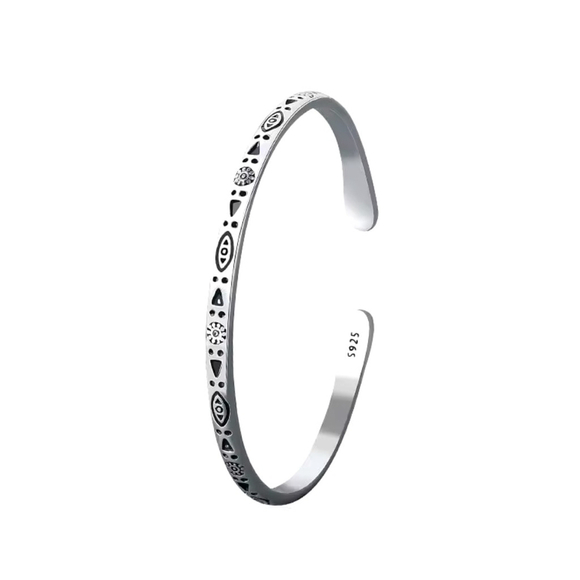 NEW Engraved 925 Sterling Silver Adjustable Cuff‎ Bracelet - Picture 15 of 16